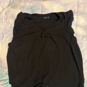 Apt. 9 Black V-Neck Flutter Sleeve Blouse